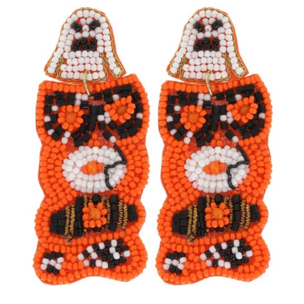 Boo ghost Halloween themed earrings